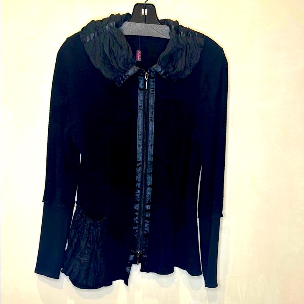 Multiples Createur 2‑Pc French Set NWT– Zip Top & Ruffled Skirt, EU 44/46
